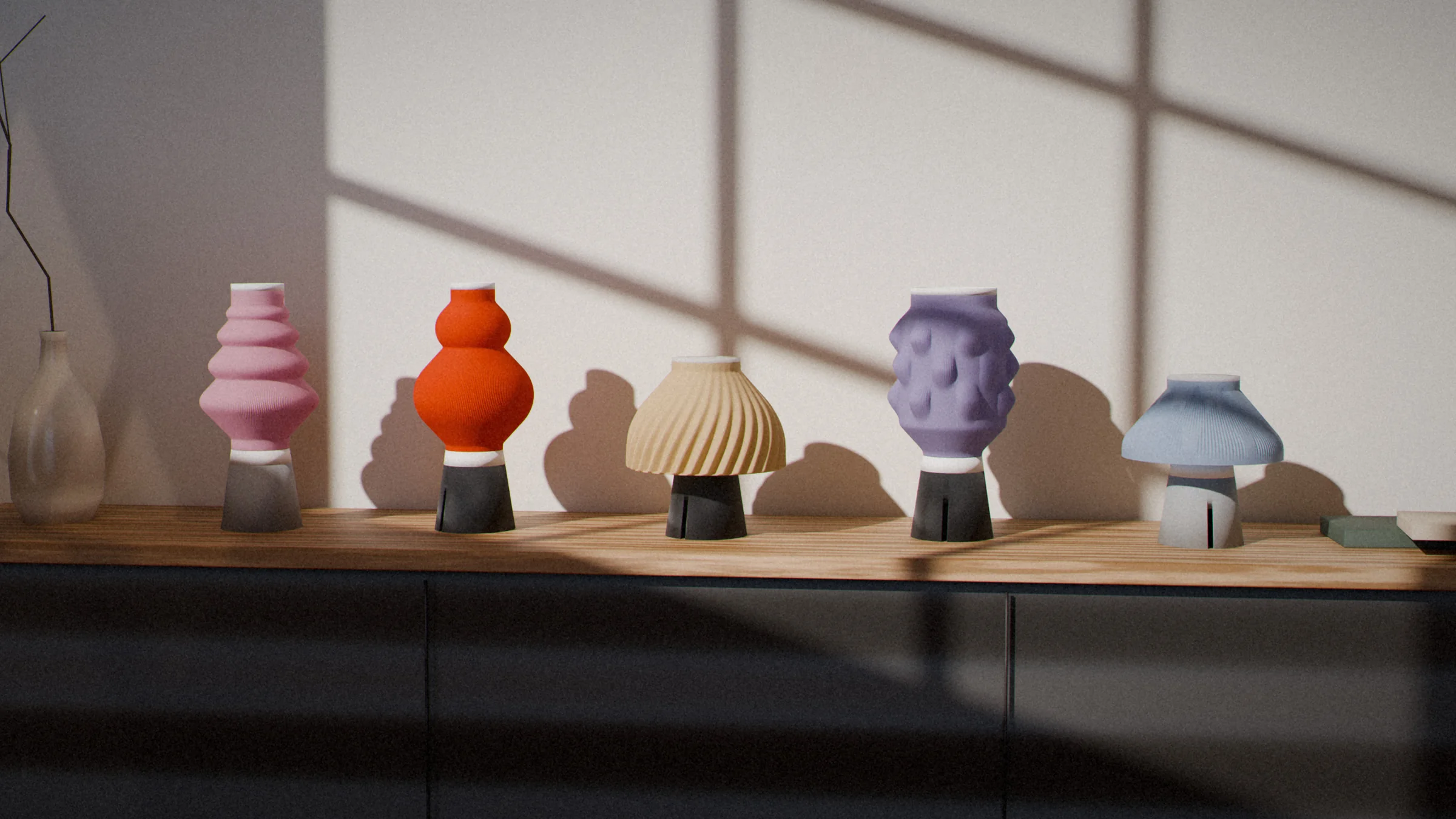 Printed lamps by daylight