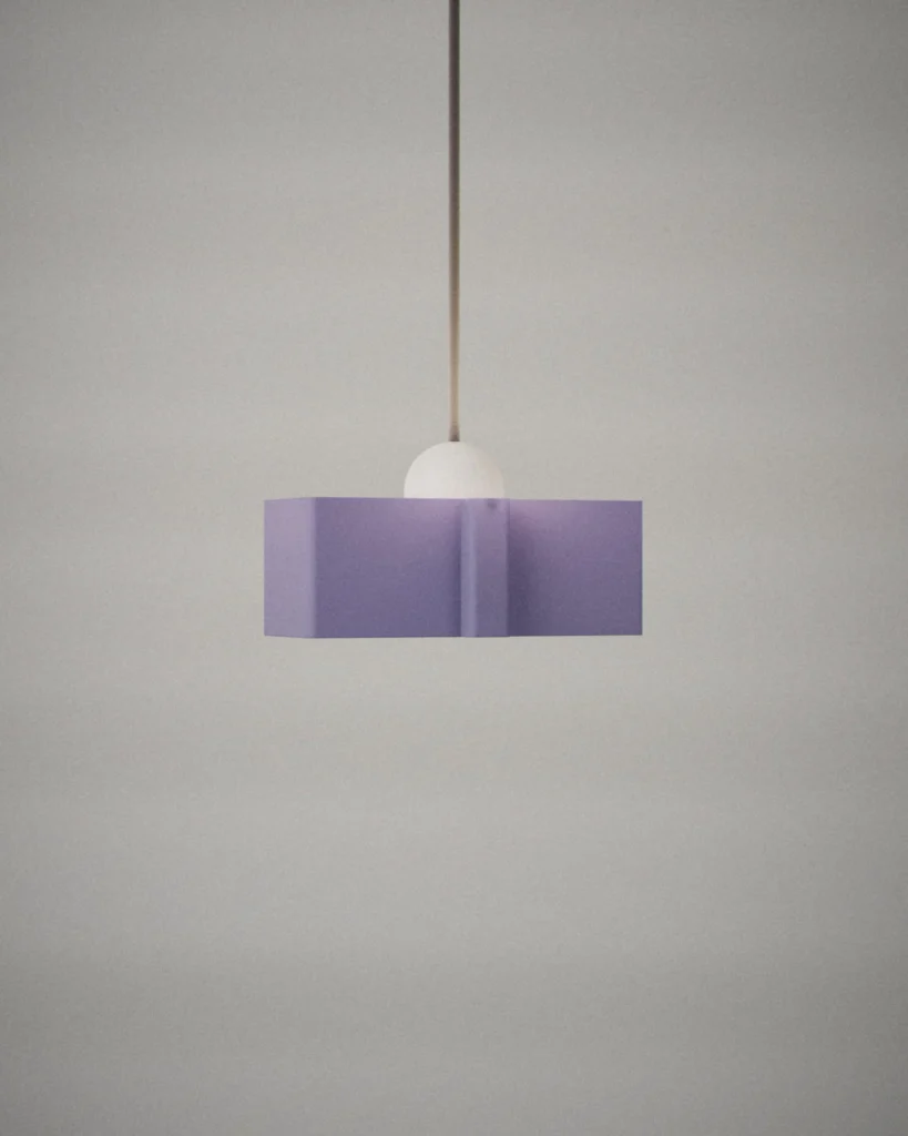 Bar, lit, on a pale grey wall