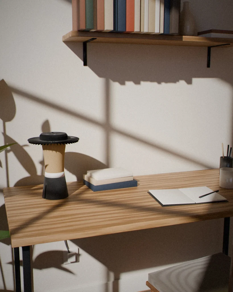 Bōshi in a furnished room by daylight
