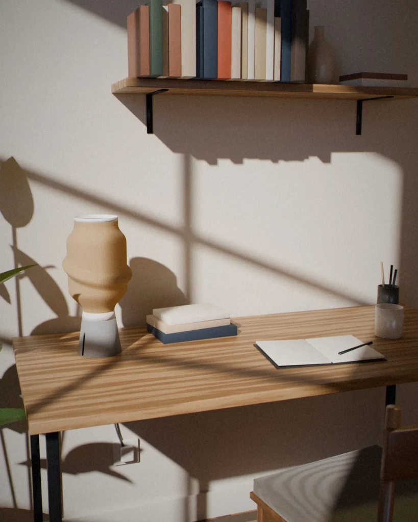 Capsule in a furnished room by daylight