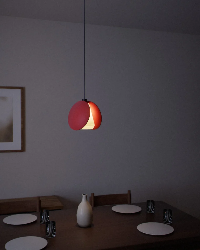 Clam lit in a furnished room in the evening