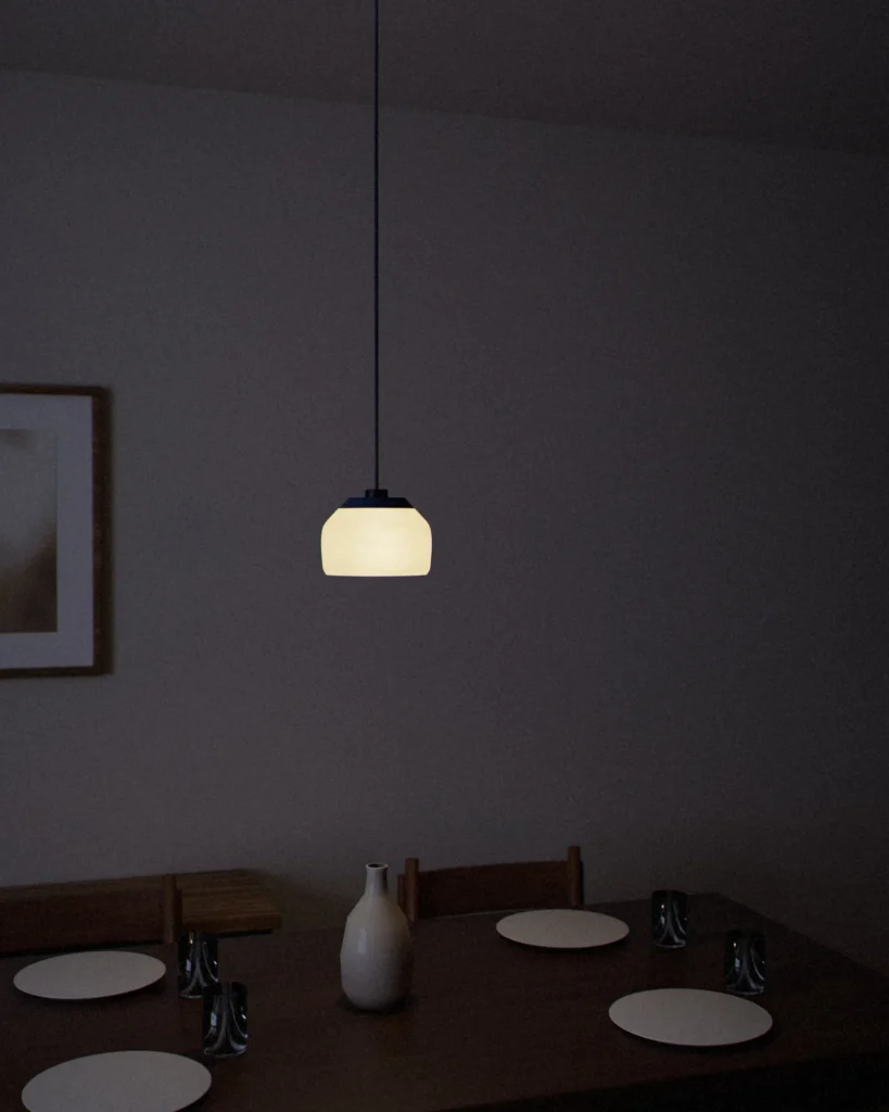 Drum lit in a furnished room in the evening