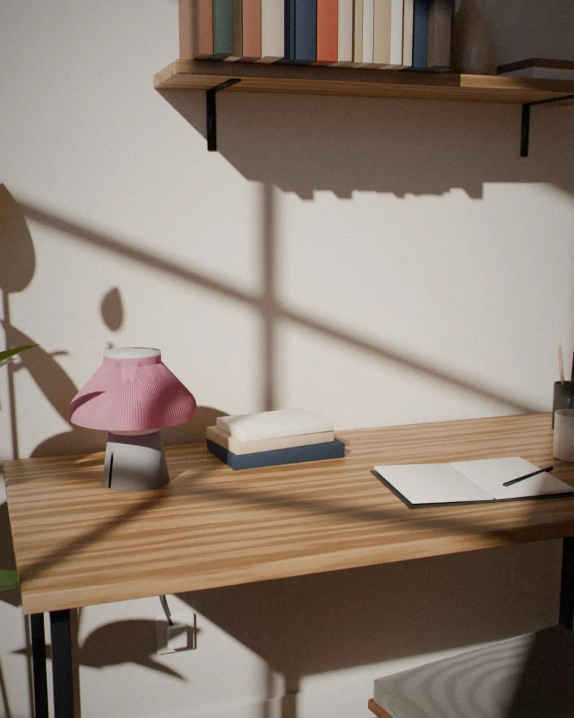 Hasu in a furnished room by daylight