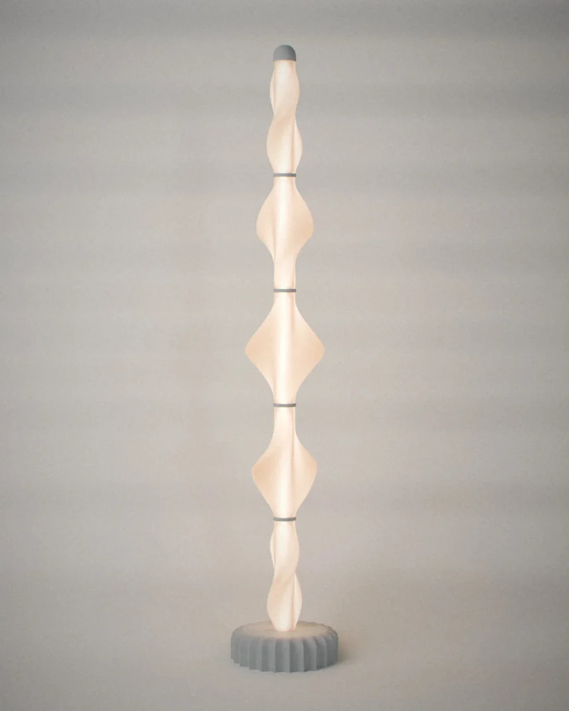 Helix, lit, on a pale grey wall