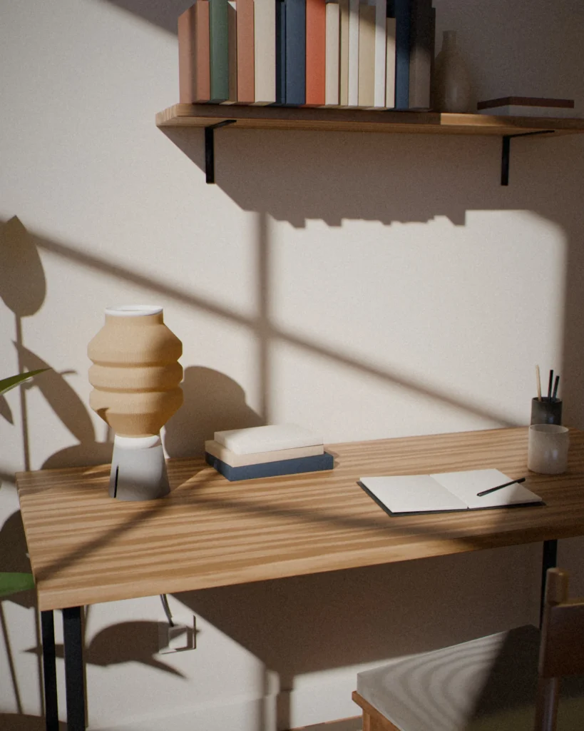 Jūbako in a furnished room by daylight
