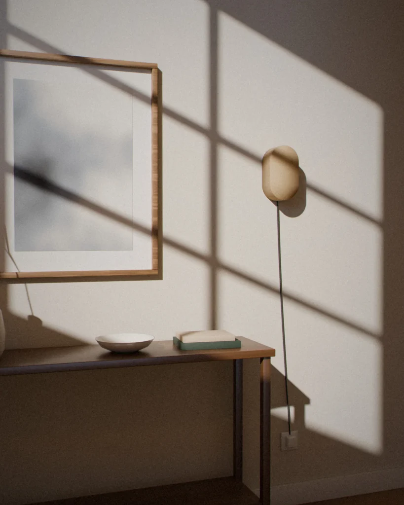 Koban in a furnished room by daylight