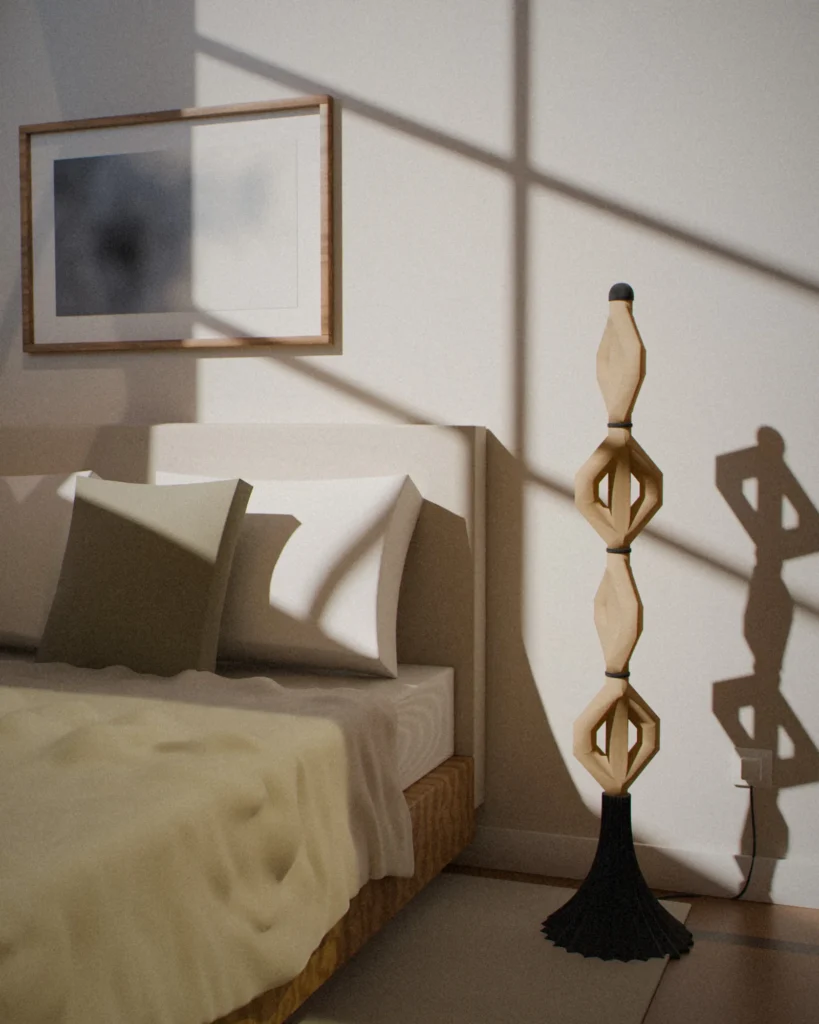 Kusari in a furnished room by daylight
