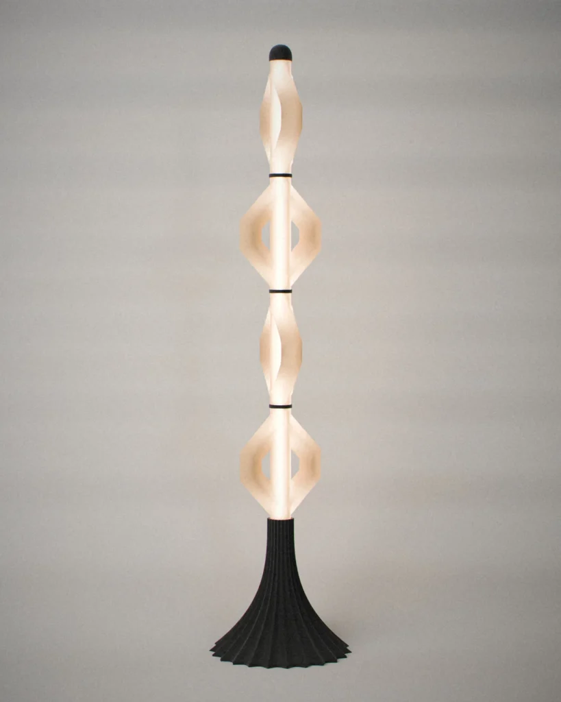 Kusari, lit, on a pale grey wall