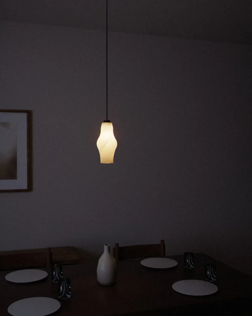 Leaf lit in a furnished room in the evening