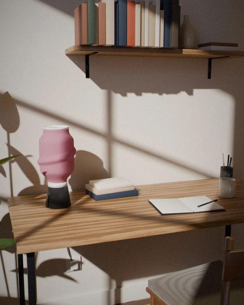 Obi in a furnished room by daylight