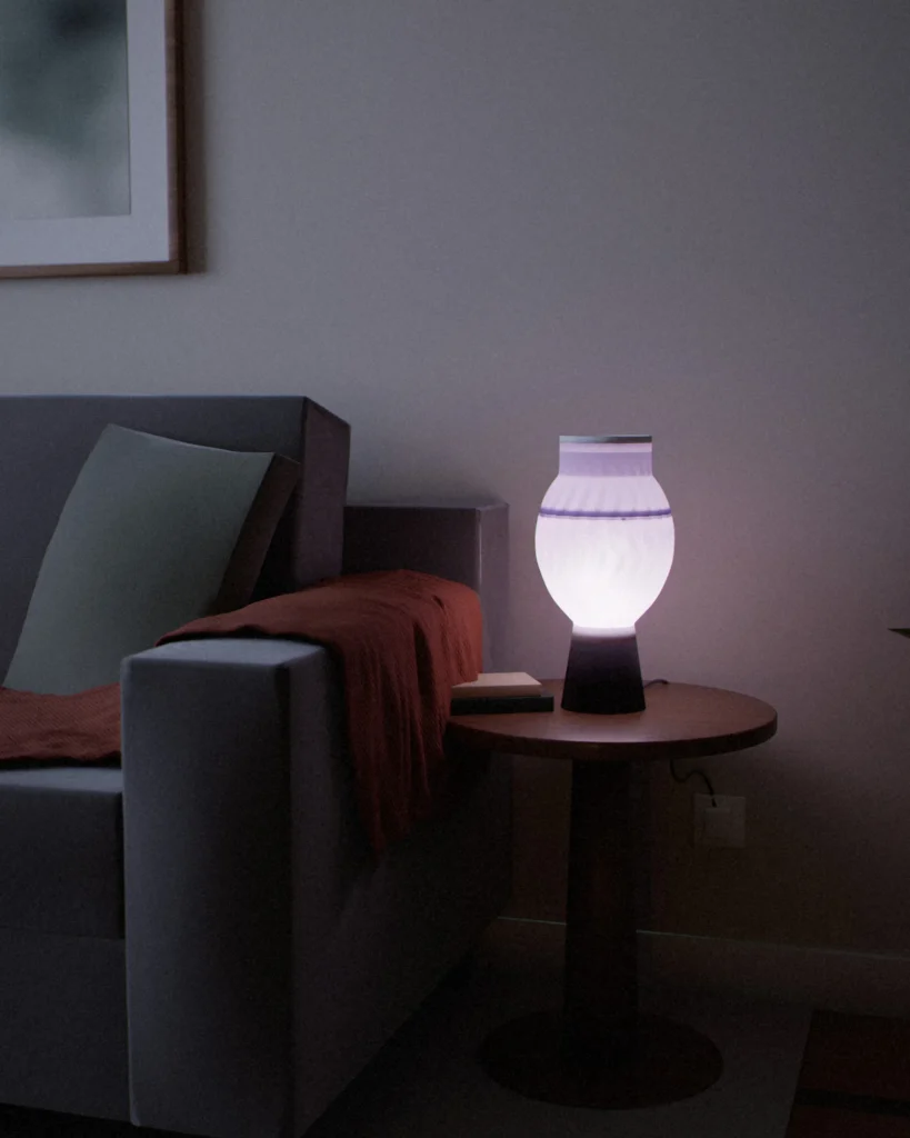 Ripple lit in a furnished room in the evening