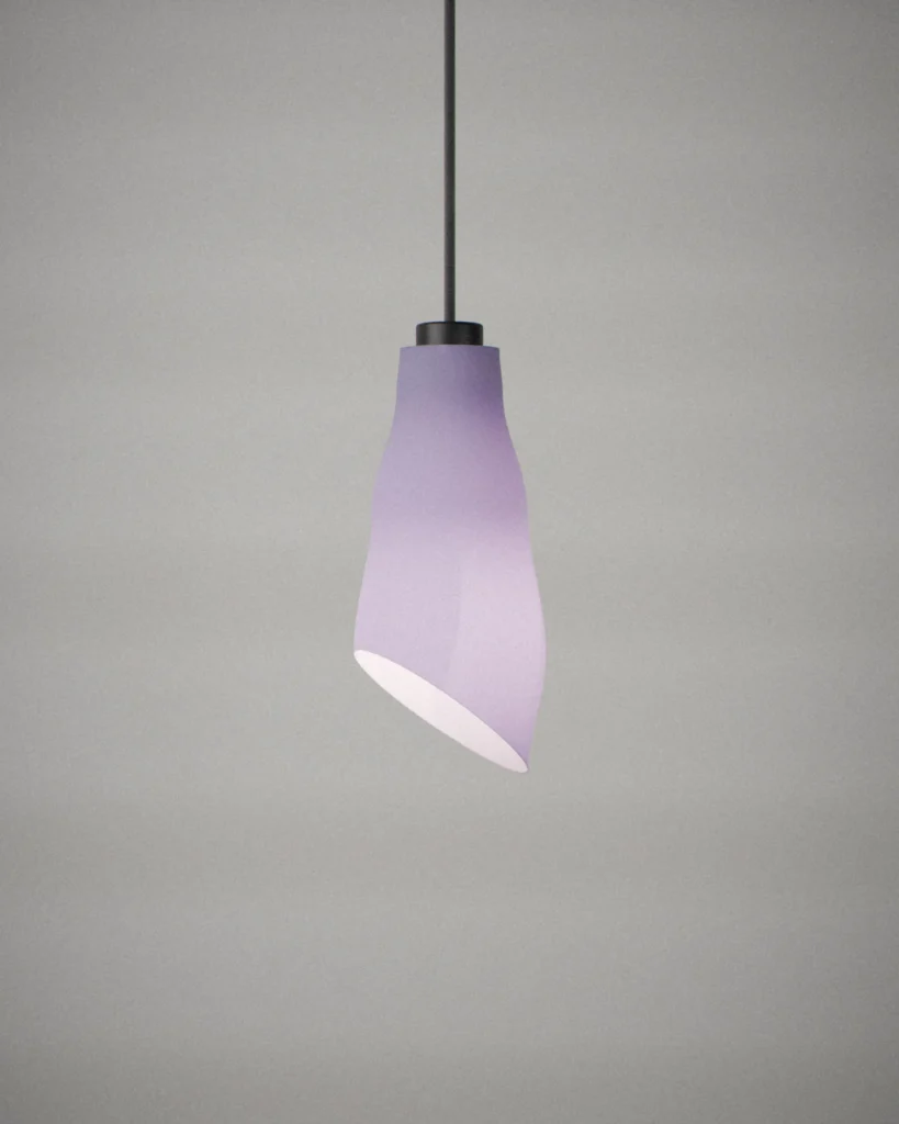 Slant, lit, on a pale grey wall