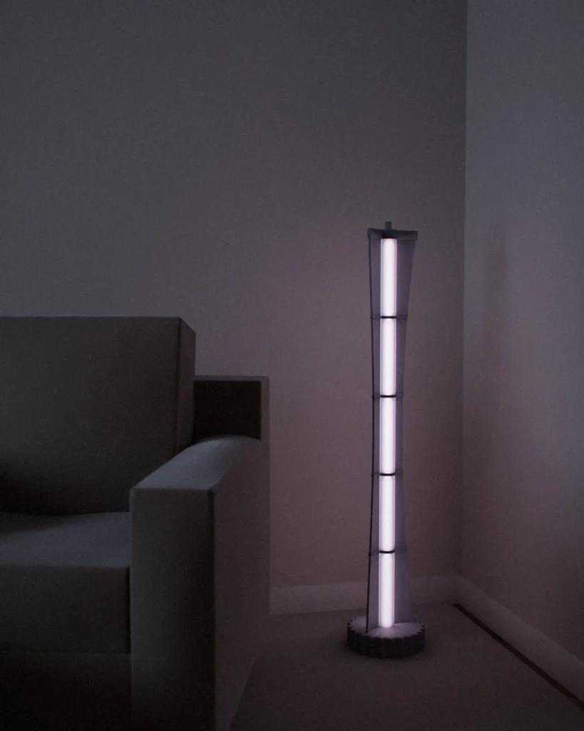 Slot lit in a furnished room in the evening