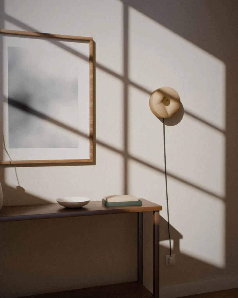 Sun in a furnished room by daylight