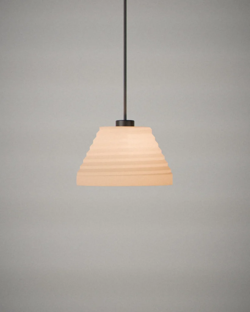 Terrace, lit, on a pale grey wall