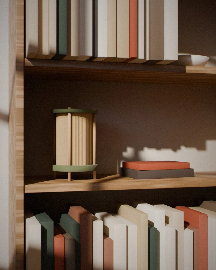 Tōrō in a furnished room by daylight