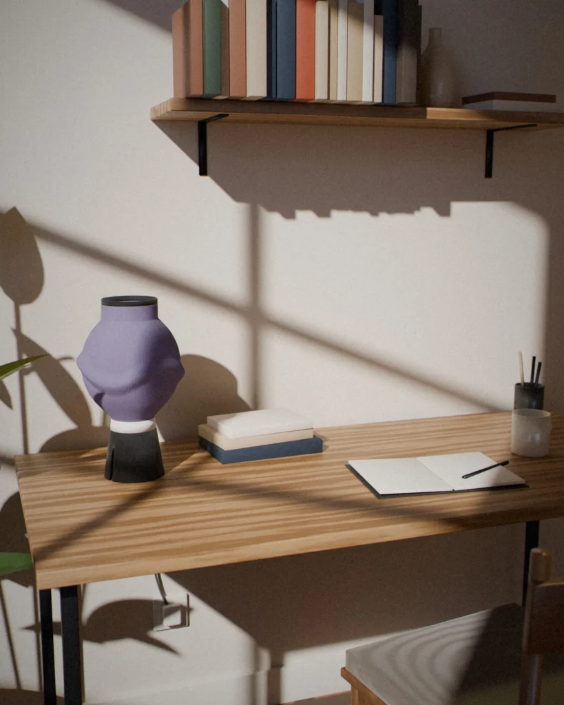 Wave in a furnished room by daylight
